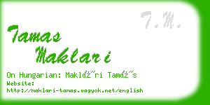 tamas maklari business card